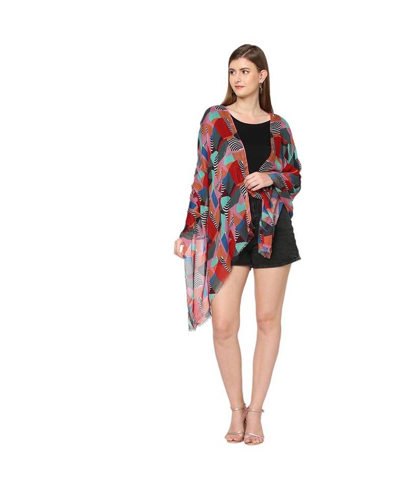 Multicolor Geometrical Printed Scarf