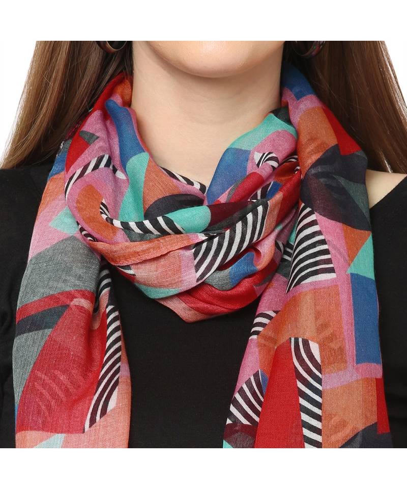 Multicolor Geometrical Printed Scarf