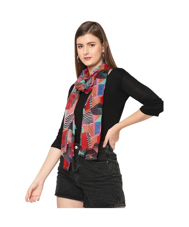 Multicolor Geometrical Printed Scarf