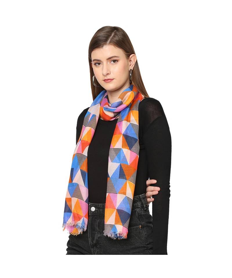 Multicolor Geometrical Printed Scarf