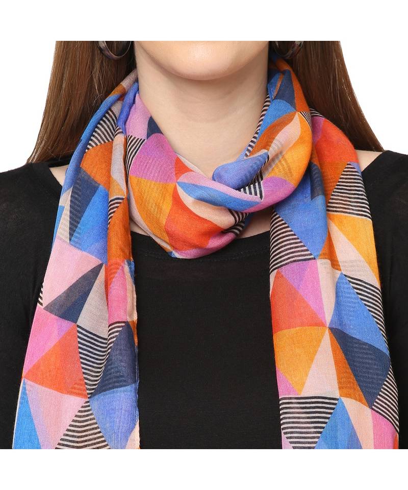 Multicolor Geometrical Printed Scarf