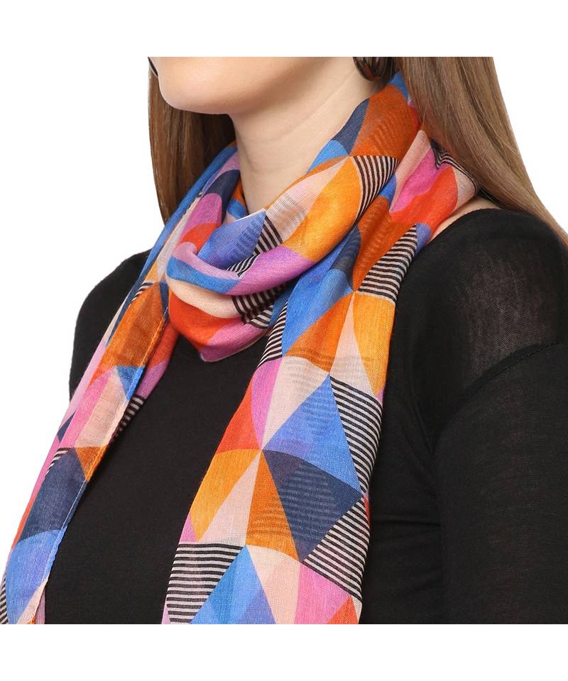 Multicolor Geometrical Printed Scarf