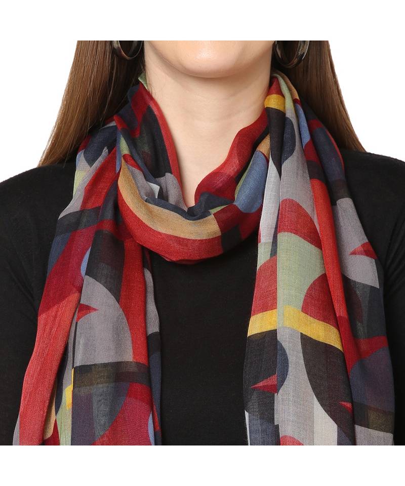Multicolor Geometrical Printed Scarf