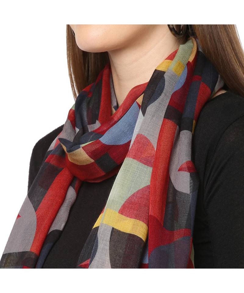 Multicolor Geometrical Printed Scarf