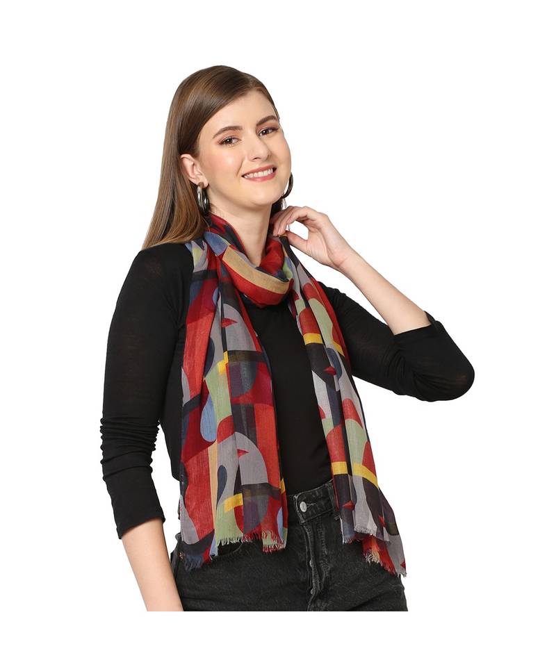 Multicolor Geometrical Printed Scarf