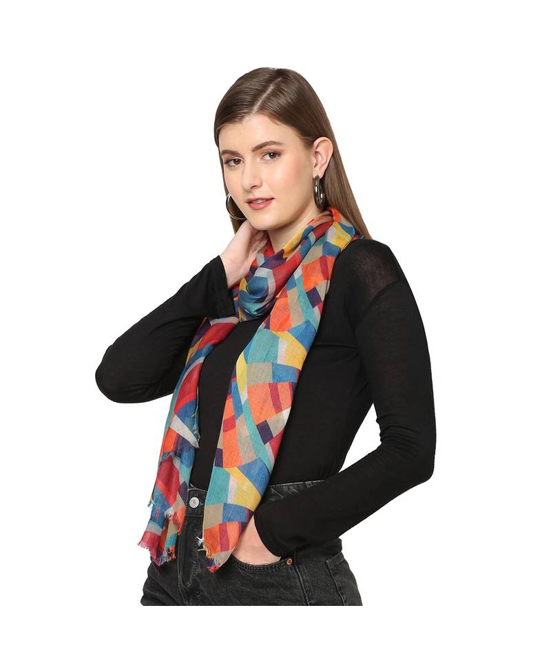 Multicolor Geometrical Printed Scarf