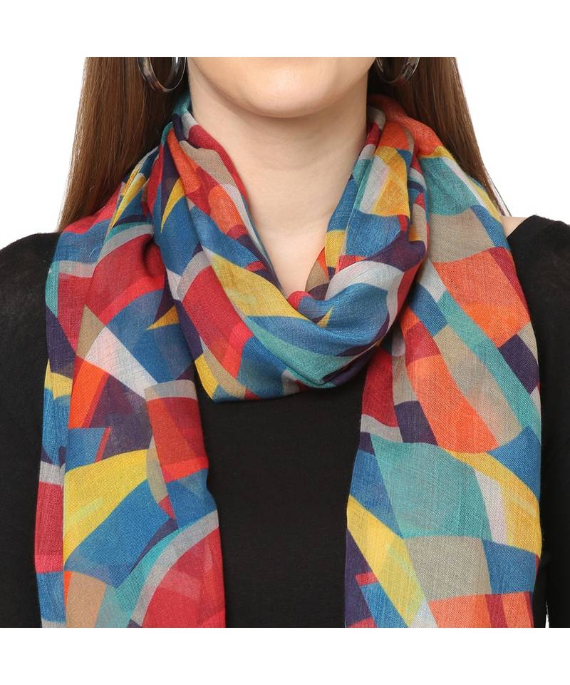 Multicolor Geometrical Printed Scarf