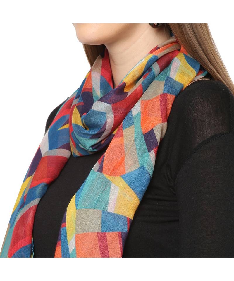 Multicolor Geometrical Printed Scarf