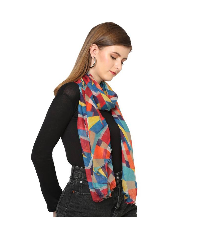 Multicolor Geometrical Printed Scarf