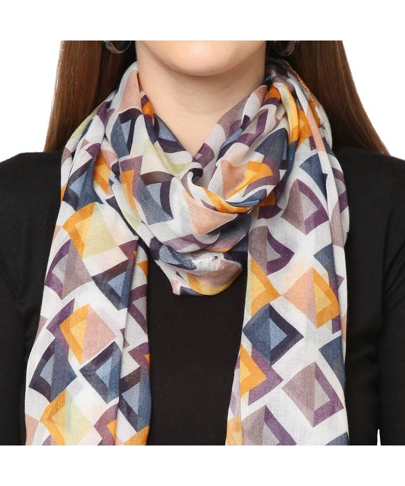 Multicolor Geometrical Printed Scarf