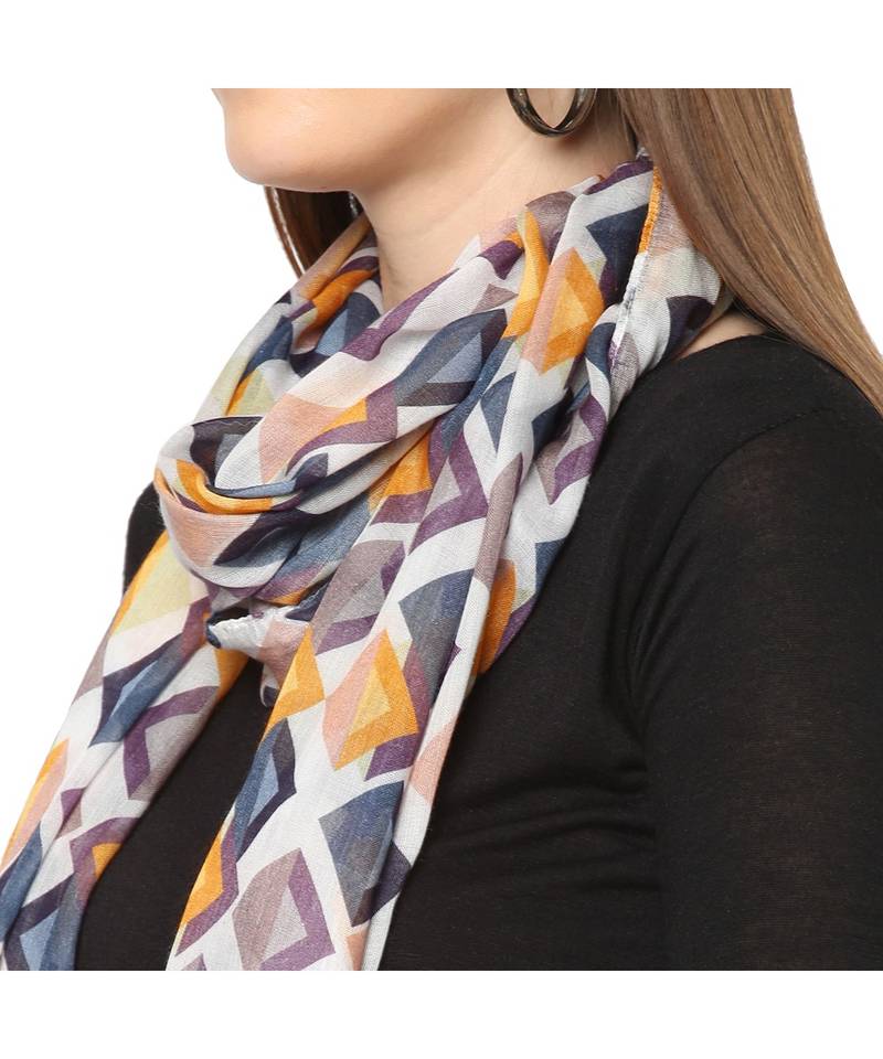 Multicolor Geometrical Printed Scarf