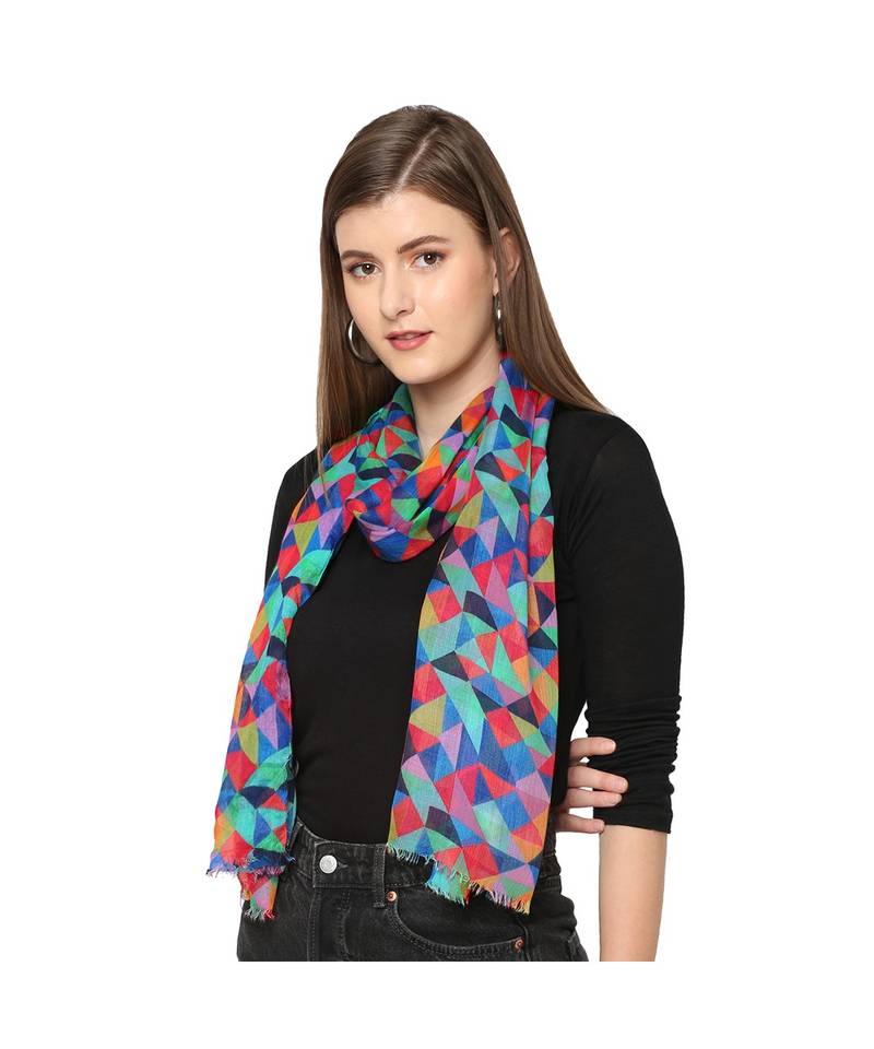 Multicolor Geometrical Printed Scarf