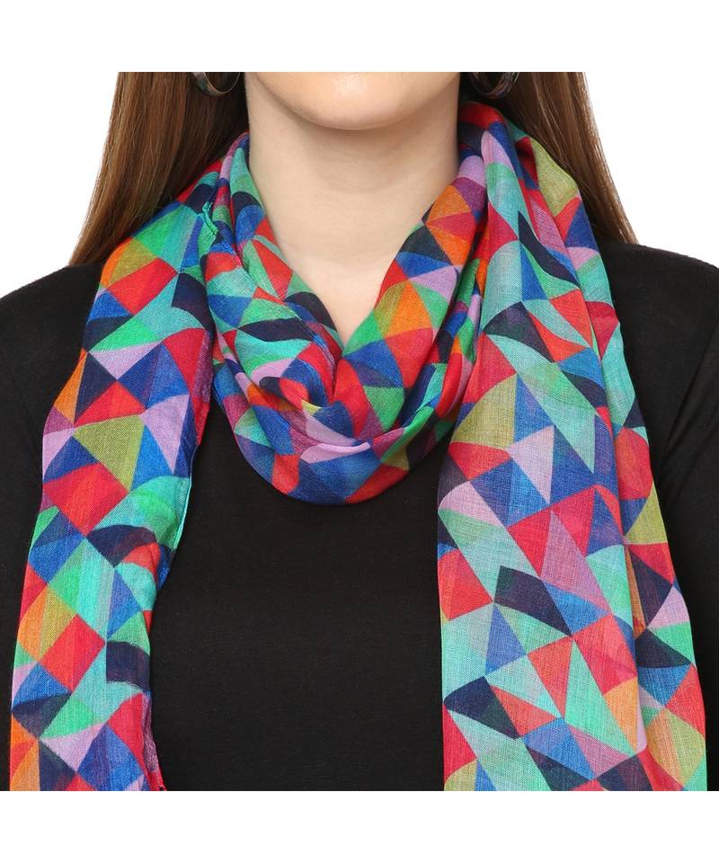 Multicolor Geometrical Printed Scarf