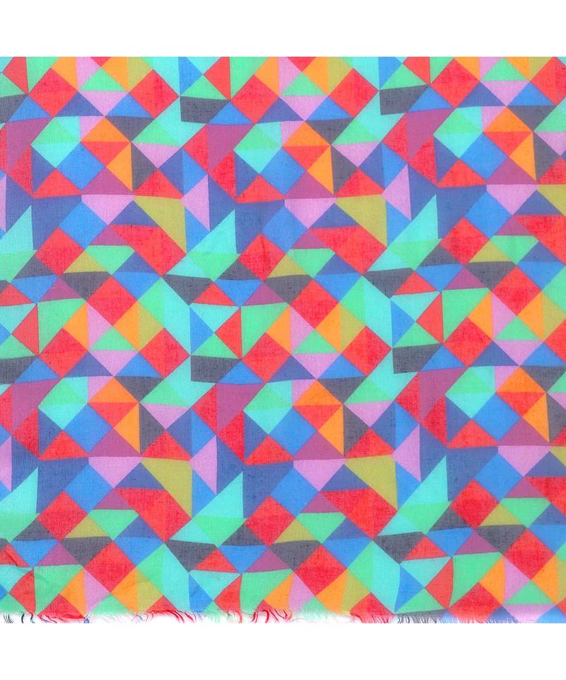 Multicolor Geometrical Printed Scarf