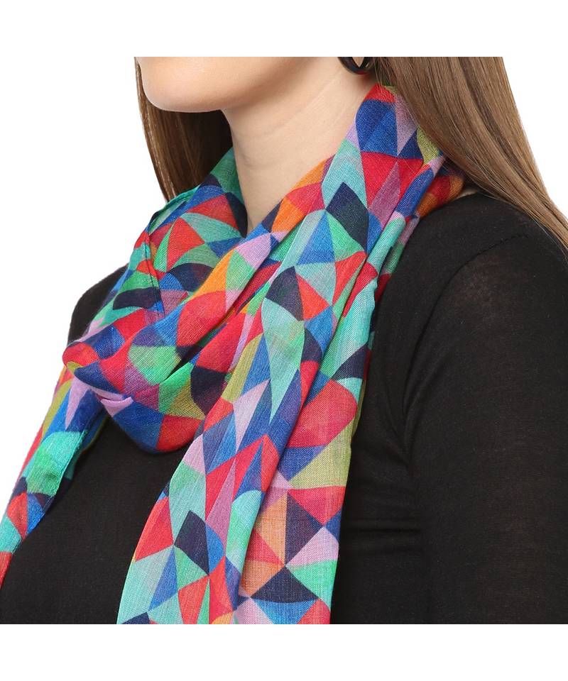 Multicolor Geometrical Printed Scarf