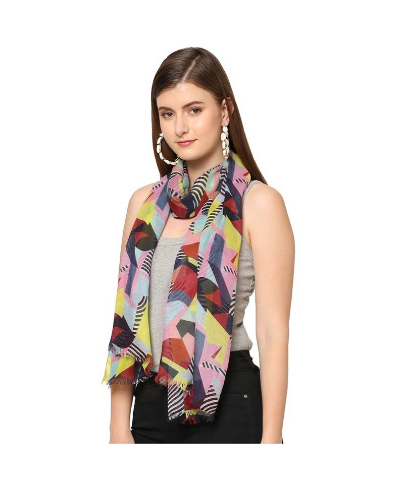 Multicolor Geometrical Printed Scarf