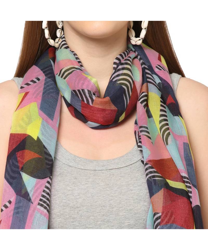 Multicolor Geometrical Printed Scarf