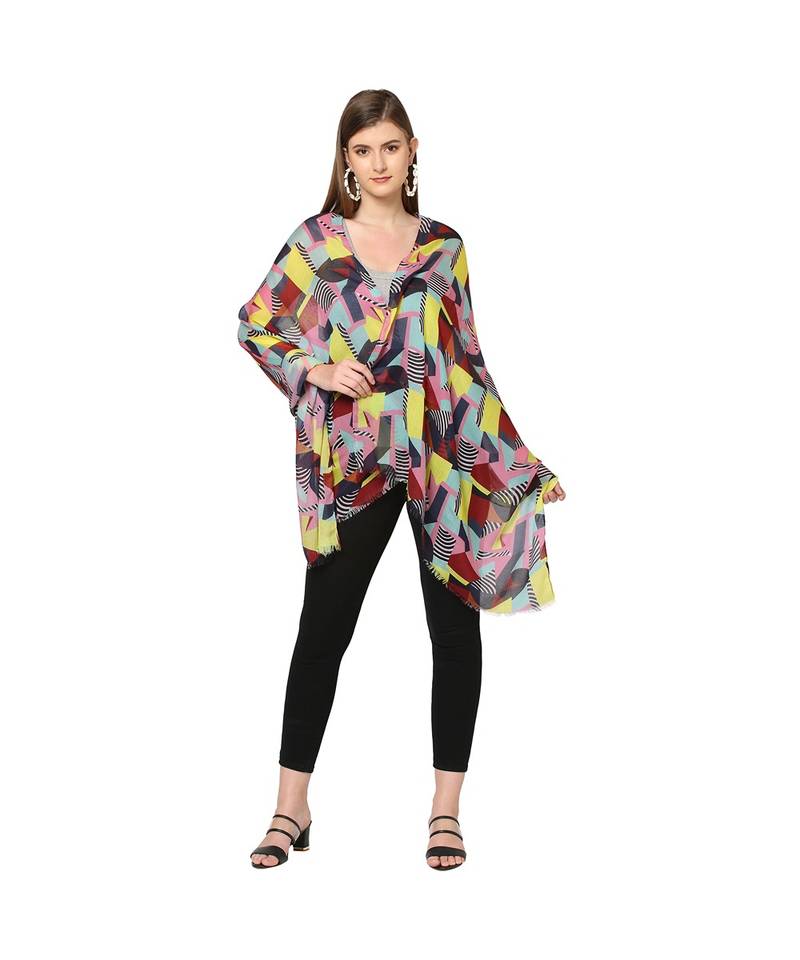 Multicolor Geometrical Printed Scarf