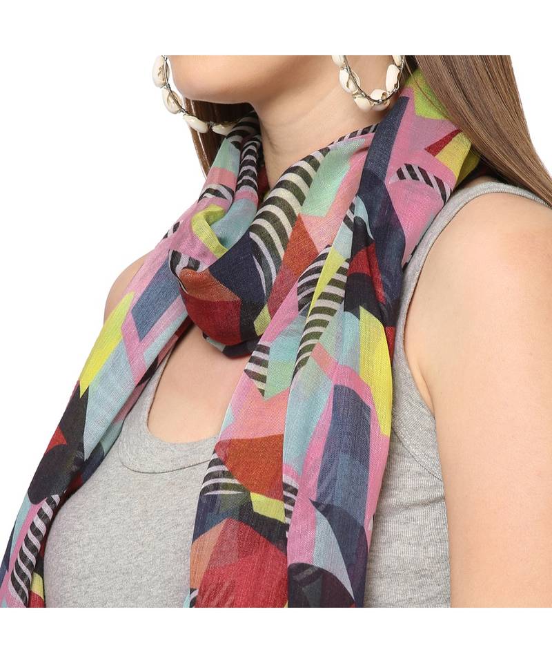 Multicolor Geometrical Printed Scarf