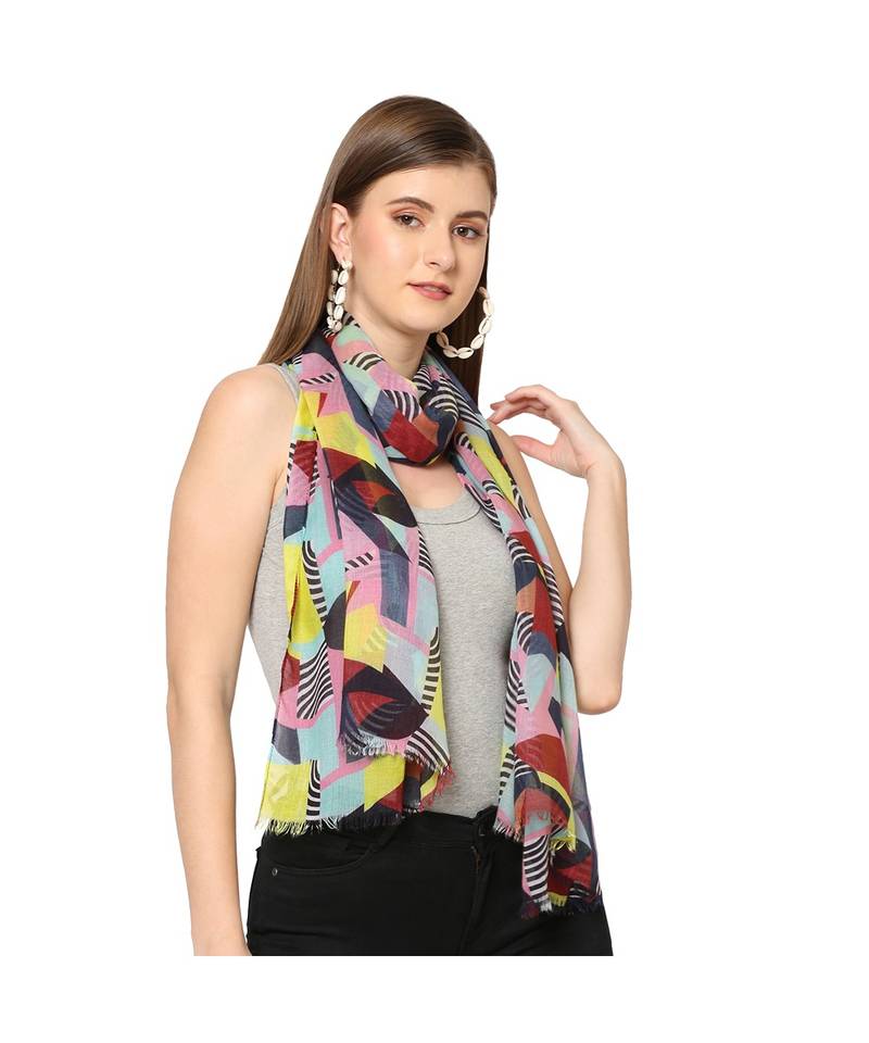 Multicolor Geometrical Printed Scarf