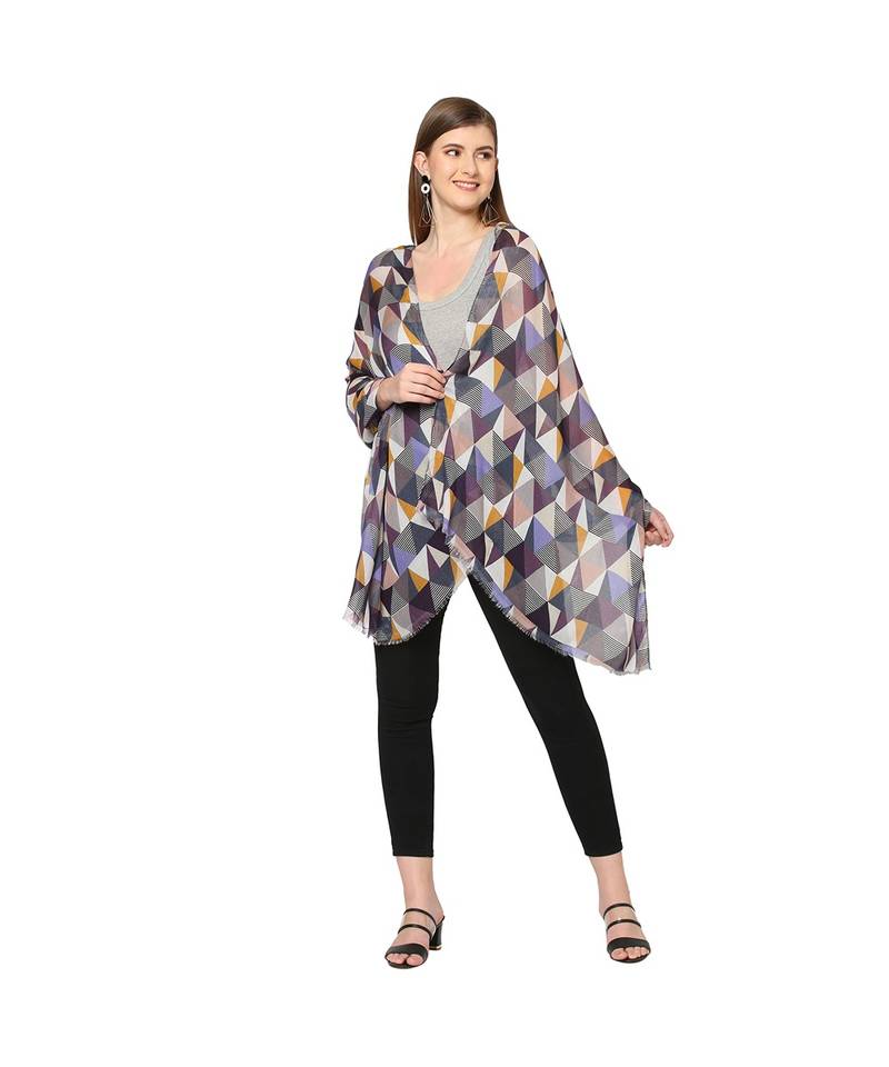 Multicolor Geometrical Printed Scarf