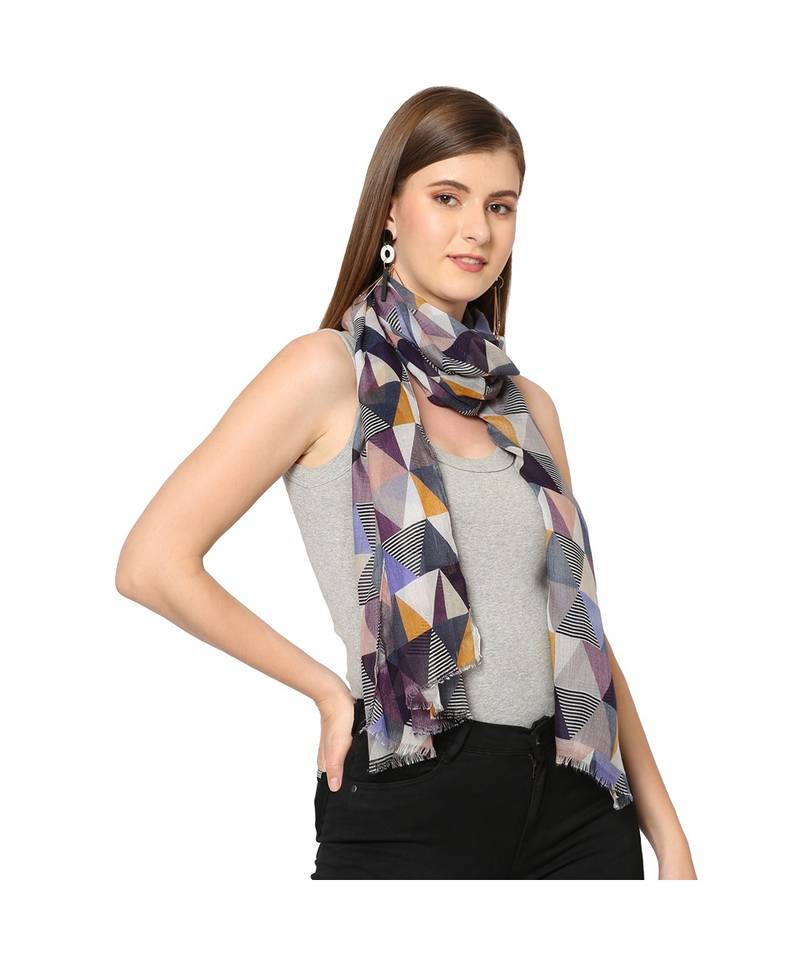 Multicolor Geometrical Printed Scarf