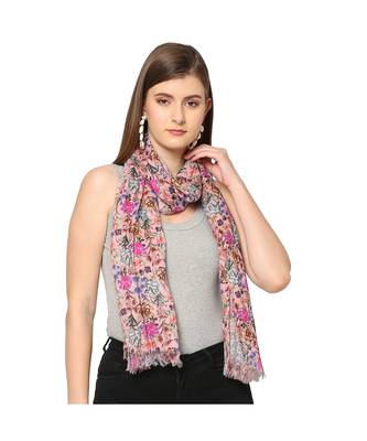 Baby Pink Sequins Floral Printed Scarf 1