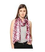 White Sequins Printed Scarf