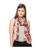 White Sequins Printed Scarf