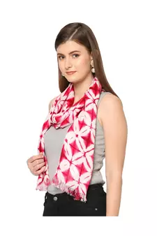 Pink Sequins Printed Scarf