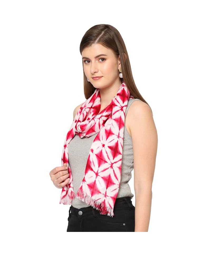 Pink Sequins Printed Scarf