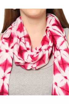 Pink Sequins Printed Scarf