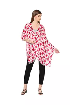 Pink Sequins Printed Scarf