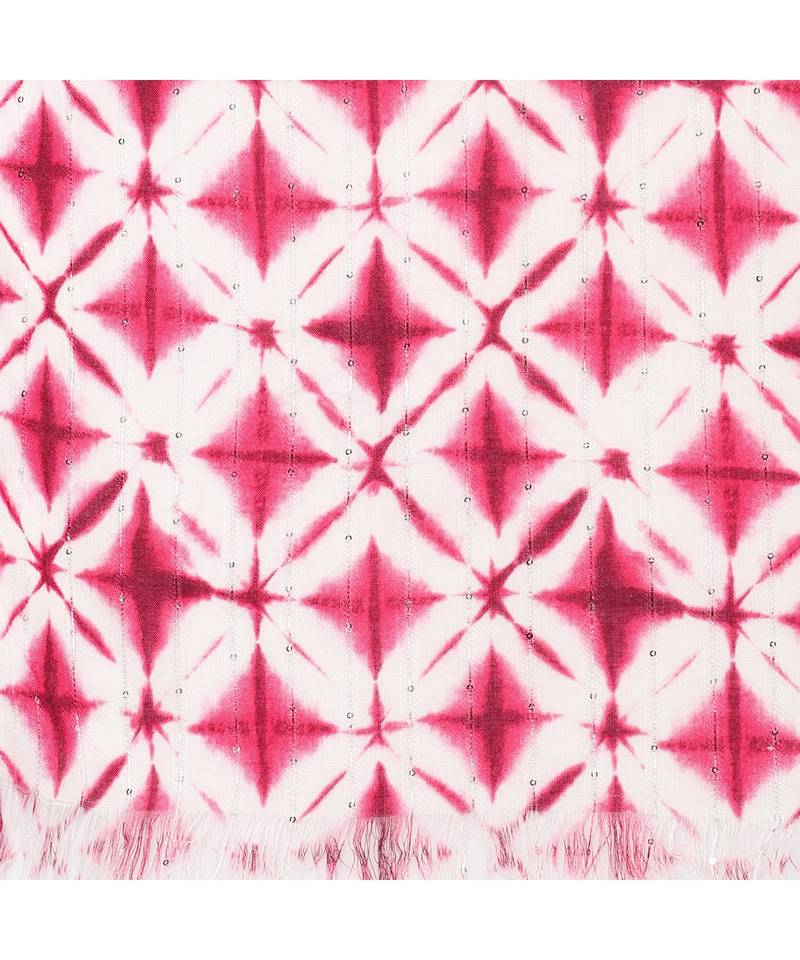 Pink Sequins Printed Scarf