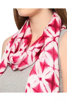 Pink Sequins Printed Scarf