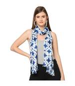 White Sequins Printed Scarf