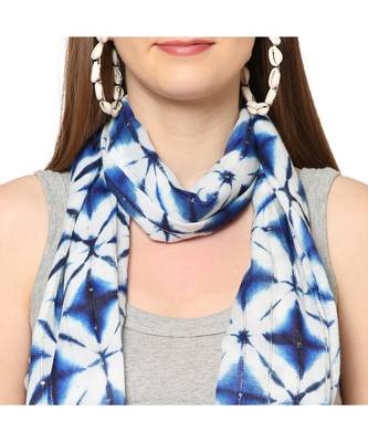 White Sequins Printed Scarf 3