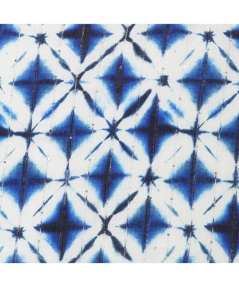 White Sequins Printed Scarf