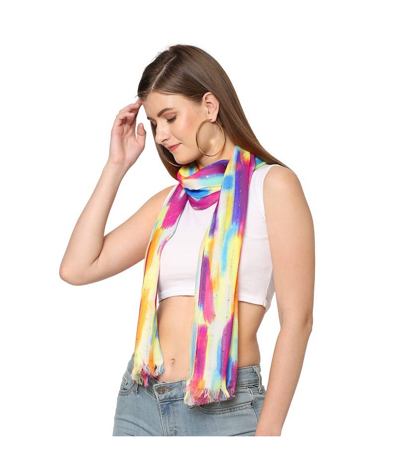 Multicolor Sequins  printed Scarf