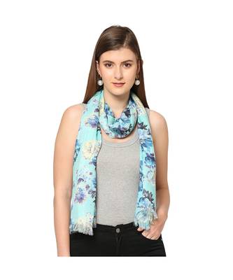 Green Sequins Floral printed Scarf 1