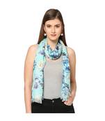 Green Sequins Floral printed Scarf