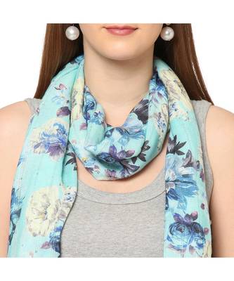 Green Sequins Floral printed Scarf 3