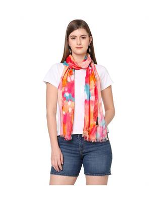 Orange Sequins printed Scarf 1
