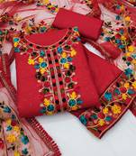 Gopinathji Fashion Pushpa Unstich New Suit & Dupata