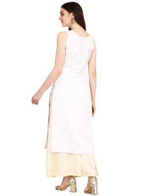White printed cotton long-kurtis 3