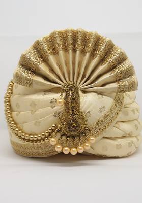 Cream Wedding Safa Turban 1