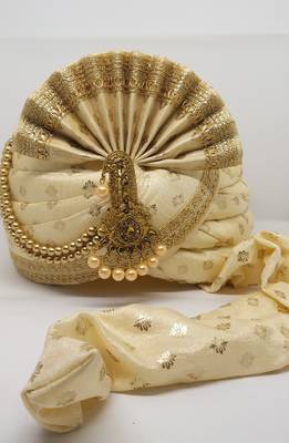 Cream Wedding Safa Turban 2