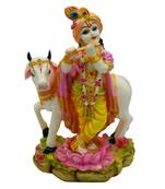 Lord Krishna Idol with Nandi God Figurines (6x4.5x10)