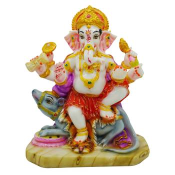 Lord Ganapati  with Mooshak Idol for good environment (6x4x8) 1