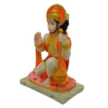 Gallery99 Multi Hand painted  Lord Hanuman giving blessing Idol For Home Decoration (6.3x3.3x8.5) 2